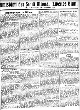 Nummer 45. Zweites Blatt. : Sonnabend, den 6. November 1926