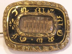 MOURNING JEWELLERY, GOLD IN JETT EINGELEGT