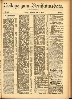 Zweite Ausgabe vom Sonntag, den 01. Mai 1898.