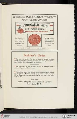 Alfred Stieglitz [Publisher’s Notice]