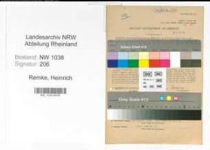 Entnazifizierung Heinrich Remke , geb. 03.09.1913 (Unternehmer)