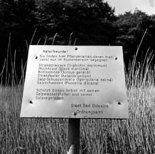Kurpark: Hinweisschild und Infotafel des Ordnungsamtes Bad Oldesloes