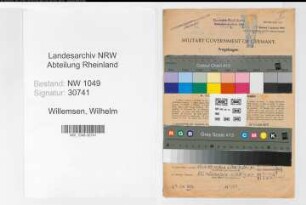 Entnazifizierung Wilhelm Willemsen , geb. 10.11.1891 (Lokfuehrer)