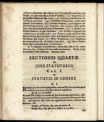 Sectionis Quartæ. De Jure Statutario.
