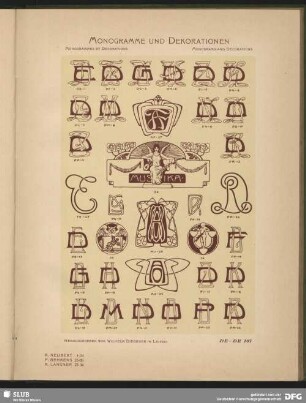Dekorationen [Allgemein, Schilder], Embleme [Buchhändler, Künstler, Musik], Leisten und Vignetten