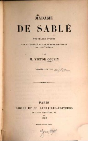 Madame de Sablé