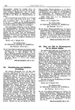 Berufsberatung und Lehrstellenvermittlung : [Erziehung] ; [Für das Reich] ; [Amtliche Erlasse] ; [Amtlicher Teil]