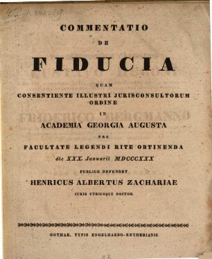 Commentatio De Fiducia