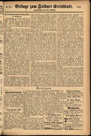 Zweite Ausgabe vom Donnerstag, den 27. Oktober 1898.
