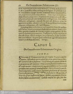 Caput I. De Oraculorum Ethnicorum Origine