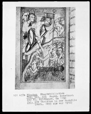 Sogenanntes Gebetbuch der heiligen Hildegard — Christus in der Vorhölle, Folio 63verso