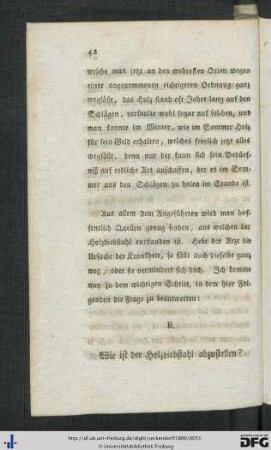 B. Wie ist der Holzdiebstahl abzustellen?