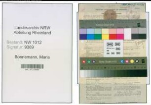 Entnazifizierung Maria Bonnemann , geb. 05.10.1909 (Dolmetscherin)