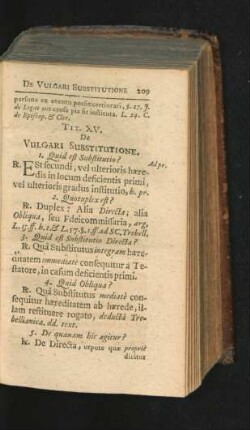 Tit. XV. De Vulgari Substitutione.