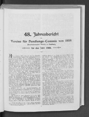 48. Jahresbericht des Vereins für Handlungs-Commis von 1858