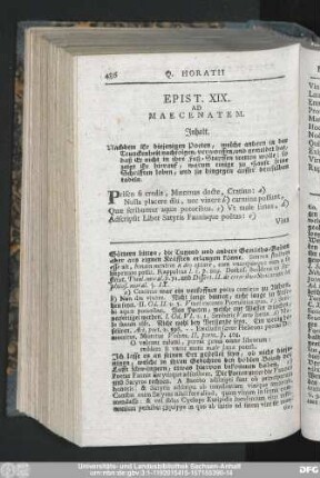 Epist. XIX. Ad Maecenatem.