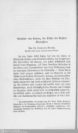 Bernhard von Kamenz, der Stifter des Klosters Marienstern