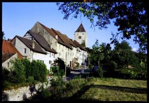 Hohentengen: Stadtmauer von Westen, mit Turm
