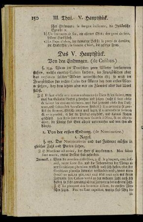 Das V. Hauptstück. Von den Endungen.