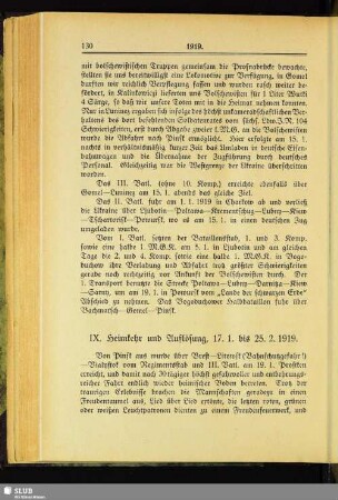 IX. Heimkehr und Auflösung, 17.1. bis 25.2.1919