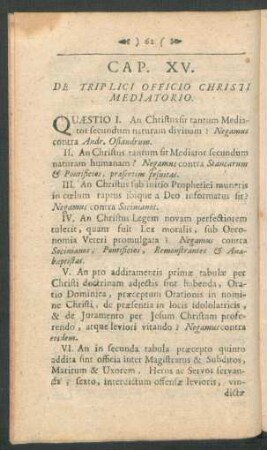 Cap XV.. De Triplici Officio Christi Mediatorio.