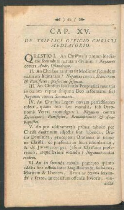 Cap XV.. De Triplici Officio Christi Mediatorio.