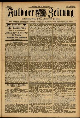 Zweite Ausgabe vom Sonntag, den 31. März 1895.