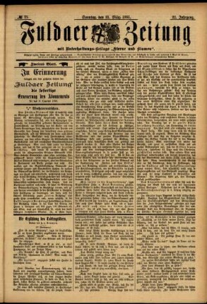 Zweite Ausgabe vom Sonntag, den 31. März 1895.