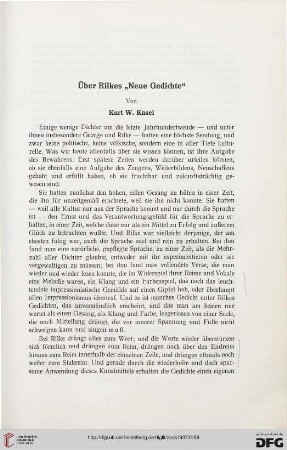 31: Über Rilkes "Neue Gedichte"