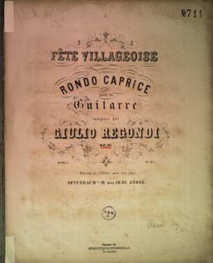 Fête villageoise : rondo caprice ; pour la guitarre ; op. 20