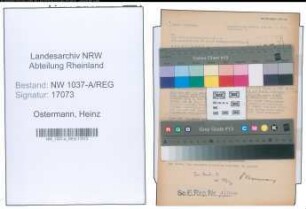 Entnazifizierung Heinz Ostermann , geb. 13.12.1908 (Stadtinspektor)