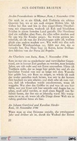 Aus Goethes Briefen