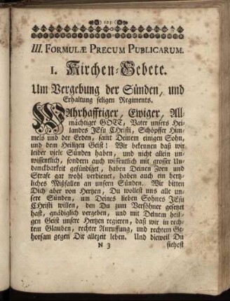 III. Formulæ Precum Publicarum