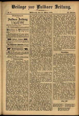 Zweite Ausgabe vom Mittwoch, den 27. März 1895.