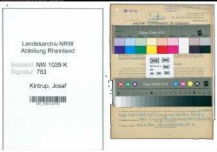 Entnazifizierung Josef Kintrup , geb. 29.07.1906 (Buchhaendler)