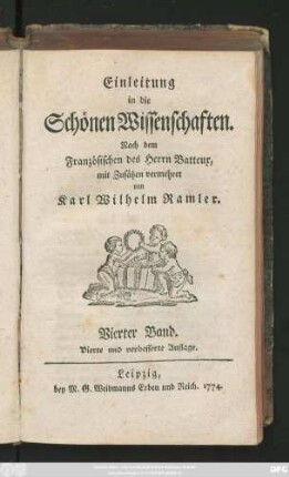 Bd. 4: Einleitung in die Schönen Wissenschaften