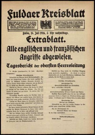Ausgabe vom Sonntag, den 16. Juli 1916.