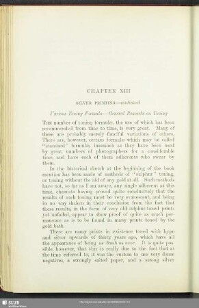 Chapter XIII Silver Printing - continued