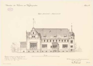 Kaserne Kaiser-Alexander-Gardegrenadier-Regiment (Am Kupfergraben), Berlin: Offizier-Speiseanstalt: Straßenansicht 1:100
