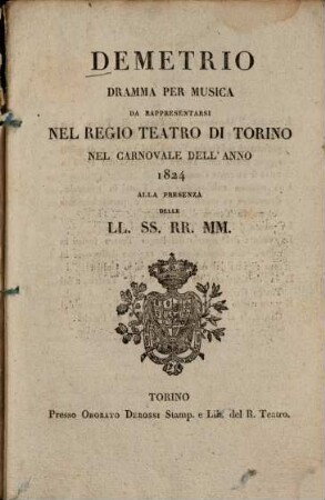 Demetrio : Dramma per musica
