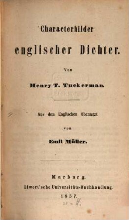 Characterbilder englischer Dichter