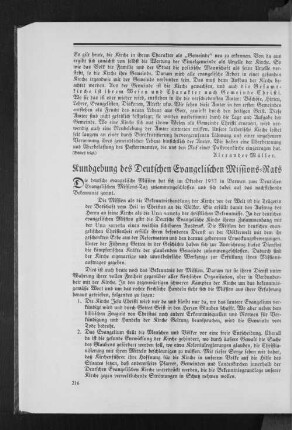 Kundgebung des Deutschen Evangelischen Missions-Rats