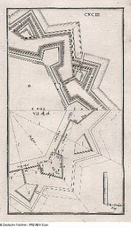 Teilgrundriss heptagonale Festung