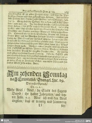Am zehenden Sonntag nach Trinitatis, Evangel. Luc. 19