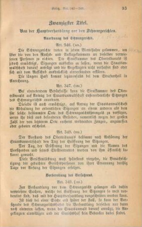 Zwanzigster Titel. Von der Hauptverhandlung vor den Schwurgerichten