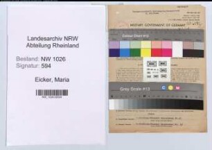 Entnazifizierung Maria Eicker , geb. 19.04.1887 (Baecker)