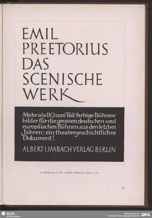 Gestaltung des Buchumschlags für den Albert Limbach Verlag "Emil Preetorius. Das Scenische Werk"