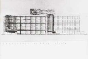 Verwaltungsgebäude, Zürich: Ansicht (bezüglich des Grundriss von rechts)
