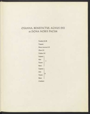 Osanna, Benedictus, Agnus Dei et Dona nobis pacem