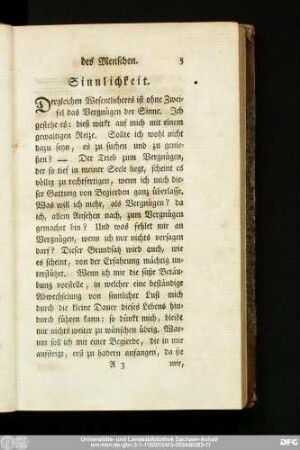 Sinnlichkeit.